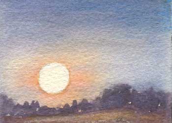 "Harvest Moon" by Betty Willmore, Madison WI - Watercolor